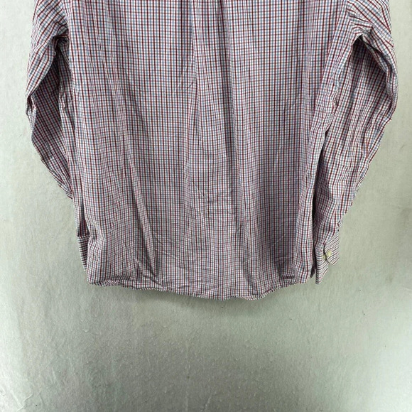 Tommy Hilfiger Button-Down Shirt Men's Sz L Red Blue Plaid Collared Chest Pocket - Picture 9 of 11